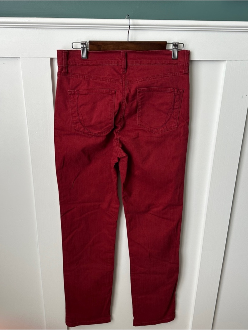 Bandolino Deep Red Corduroy Slim Straight Pants - Picture 5 of 8